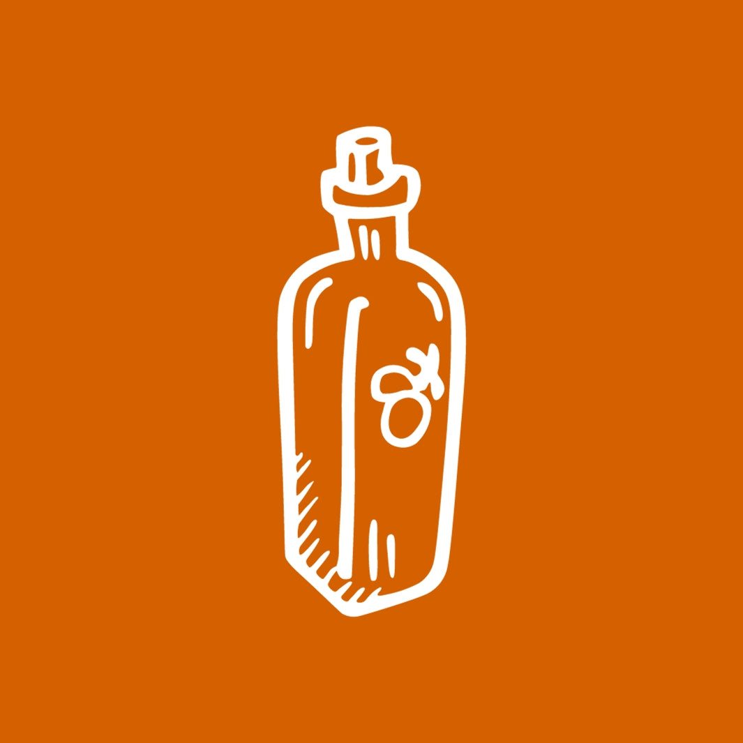Oil Bottle Icon on an Orange Background