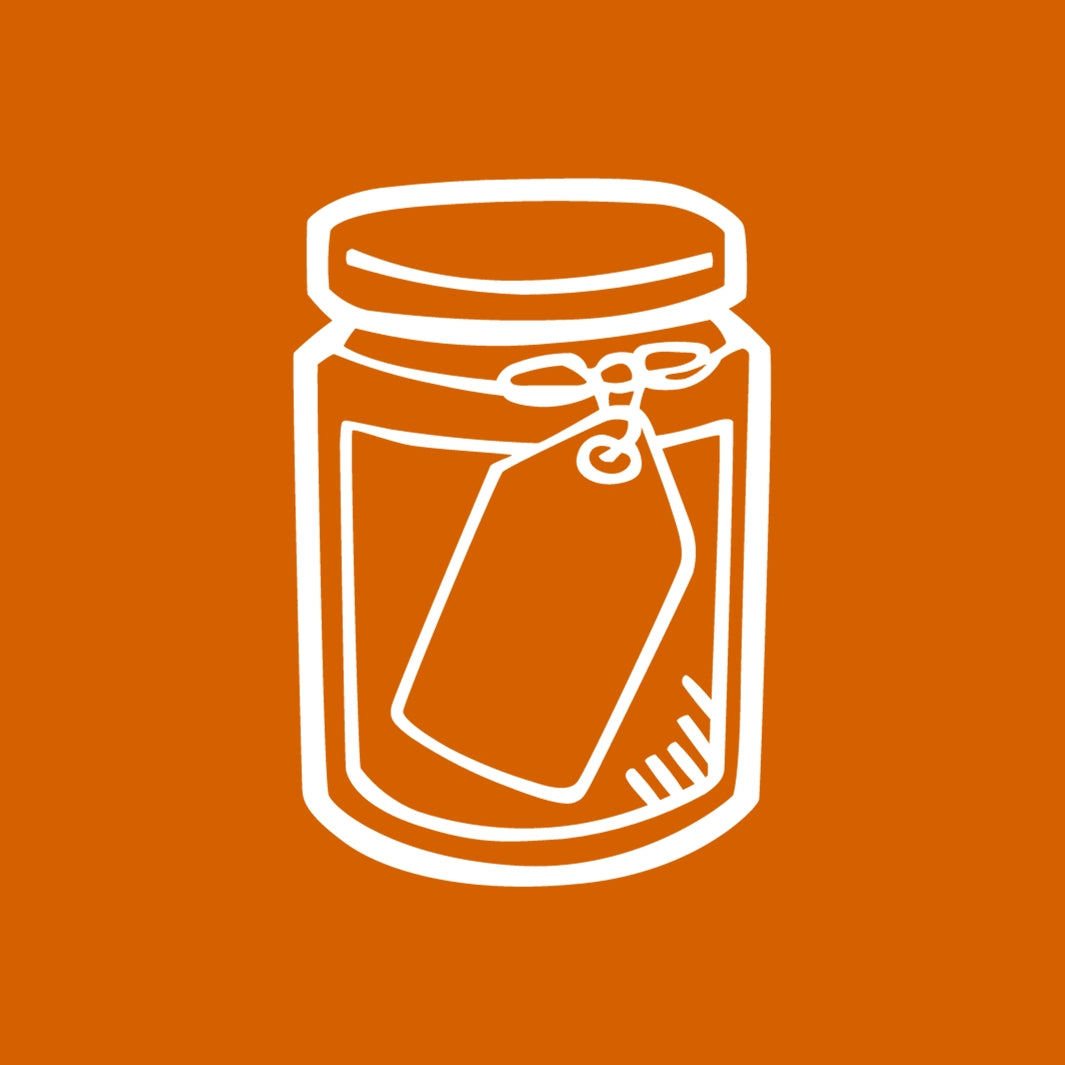Homemade Preserves Jar Icon on an Orange Background