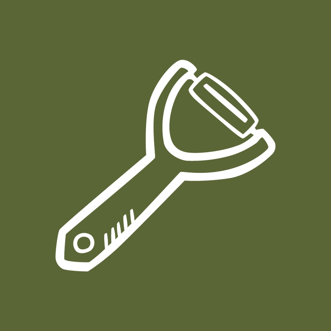 Zester Icon on an Olive Green Background