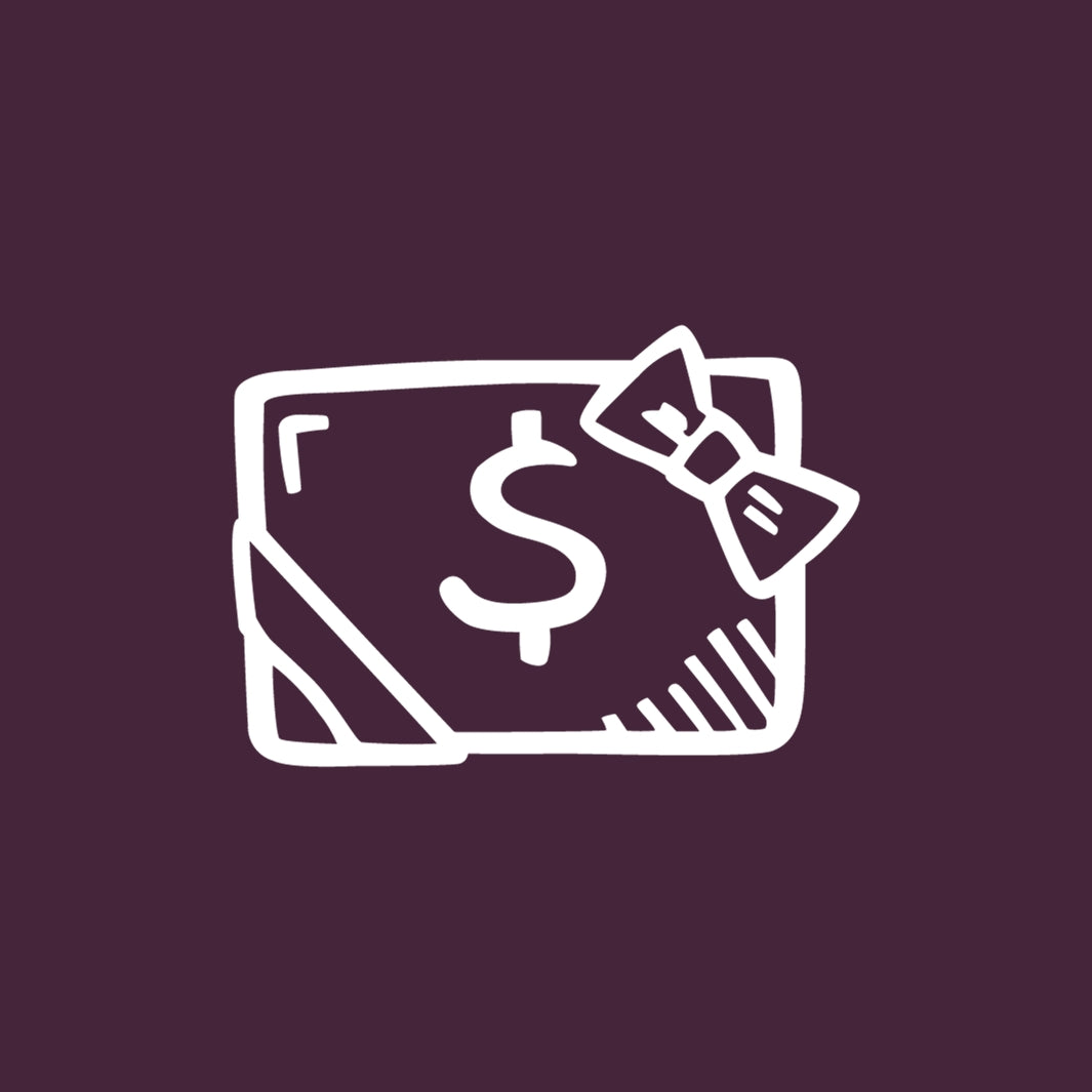 e-Gift Card Icon on an Eggplant-Colored Background