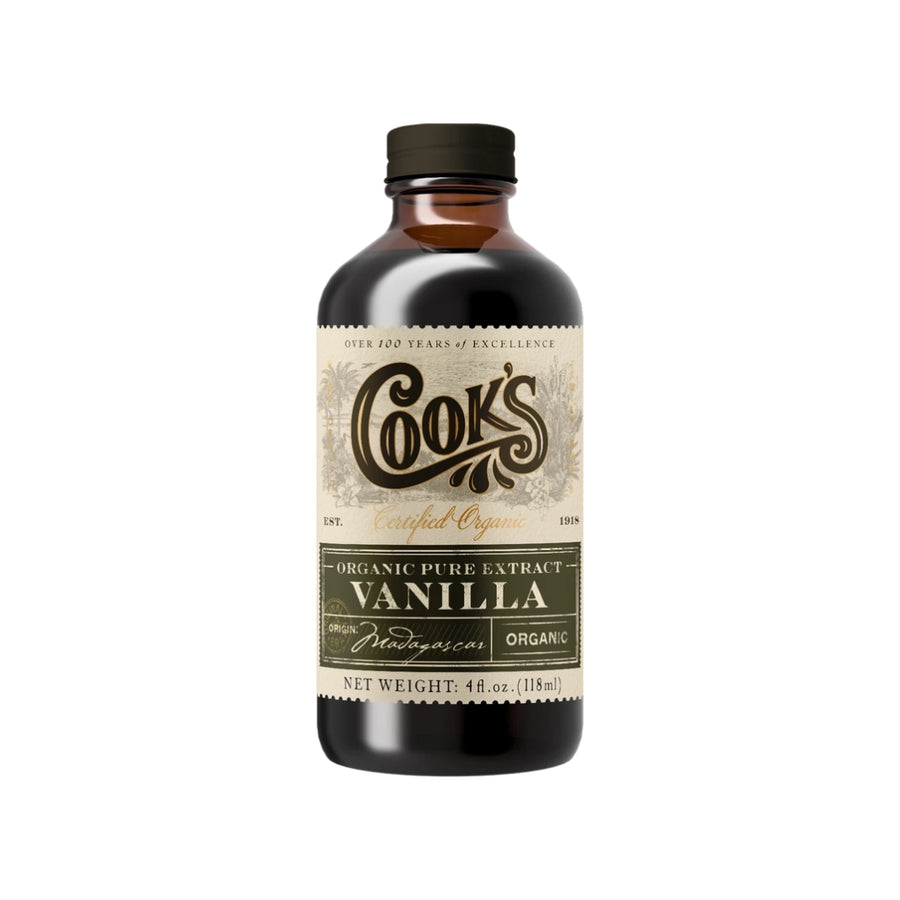 Organic Pure Madagascar Vanilla Extract | 4 oz. Bottle | Cook's Flavoring Company | Vanilla Beans & Extracts 
@ Spice Craze®