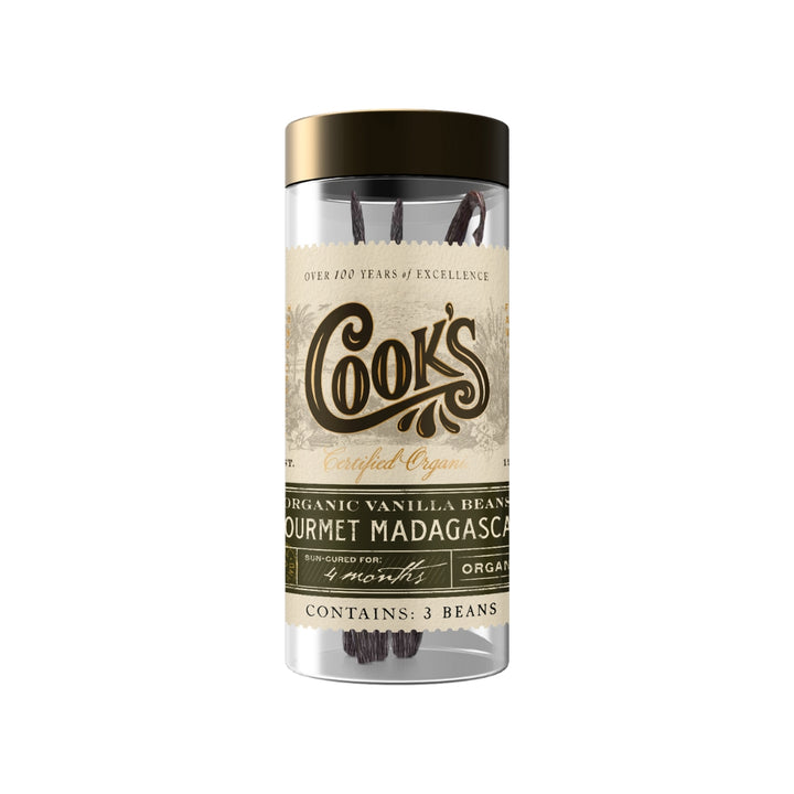 Gourmet Organic Madagascar Vanilla Beans | 3-Bean Jar | Cook's Flavoring Company | Vanilla Beans & Extracts @ Spice Craze®