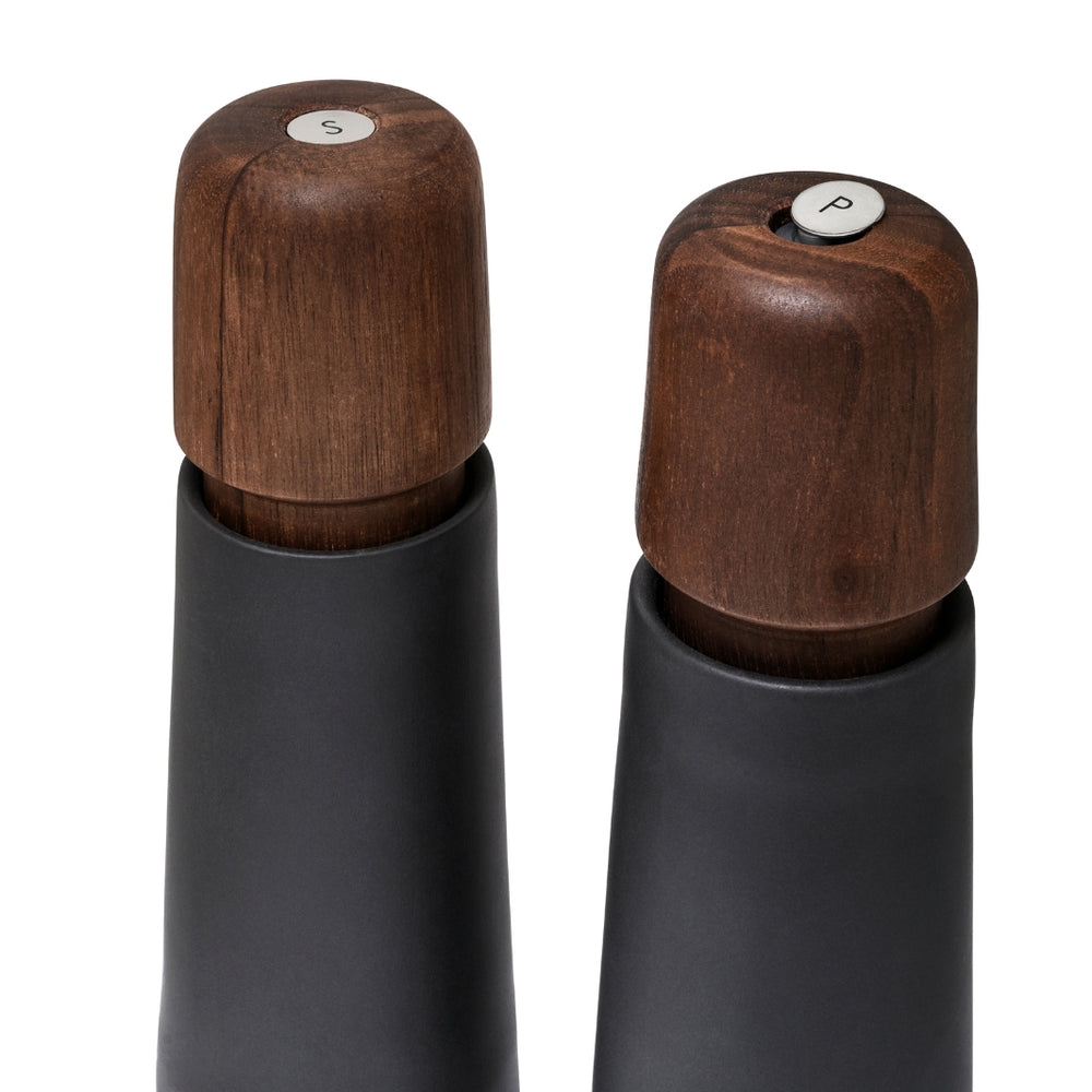 Black Porcelain & Walnut Stockholm Salt or Pepper Mill | CrushGrind® Denmark | Mills & Grinders @ Spice Craze®