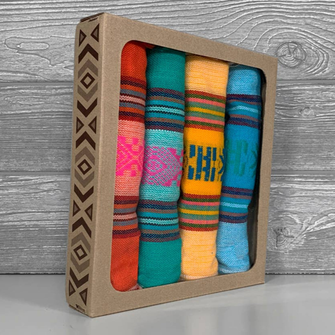 Front of Package of Set of 4 Mexican Servilletas | Verve Culture® | Aprons & Linens @ Spice Craze®