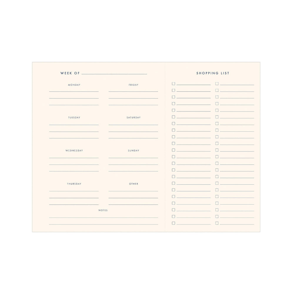Planning Page with Detachable Shopping List of Weekly Eats Meal Planner - Forest Green Cover with White Ink | Ruff House Print Shop | Keeping It Pretty @ Spice Craze®