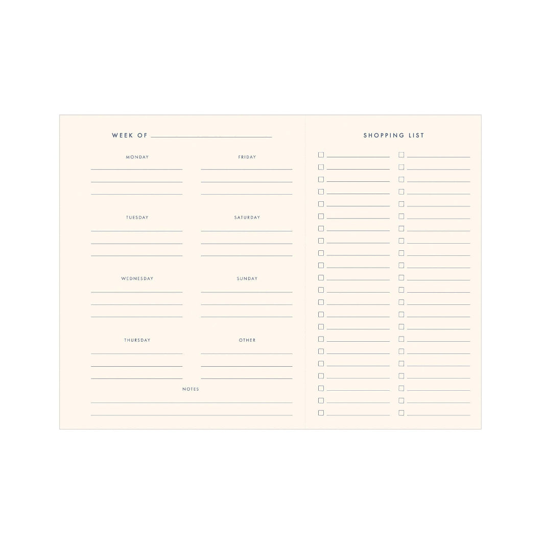Planning Page with Detachable Shopping List of Weekly Eats Meal Planner - Forest Green Cover with White Ink | Ruff House Print Shop | Keeping It Pretty @ Spice Craze®