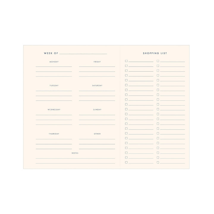 Planning Page with Detachable Shopping List of Weekly Eats Meal Planner - Forest Green Cover with White Ink | Ruff House Print Shop | Keeping It Pretty @ Spice Craze®