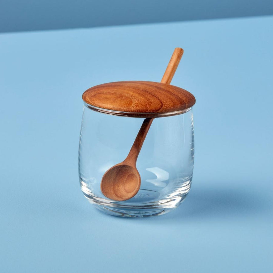 Glass Jar with Teak Lid & Spoon | Be Home US | Keeping It Pretty @ Spice Craze®