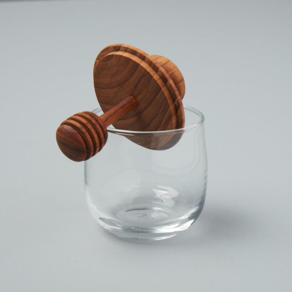 Teak & Glass Honey Jar with the Teak Lid Askew | Be Home US | Keeping It Pretty @ Spice Craze®