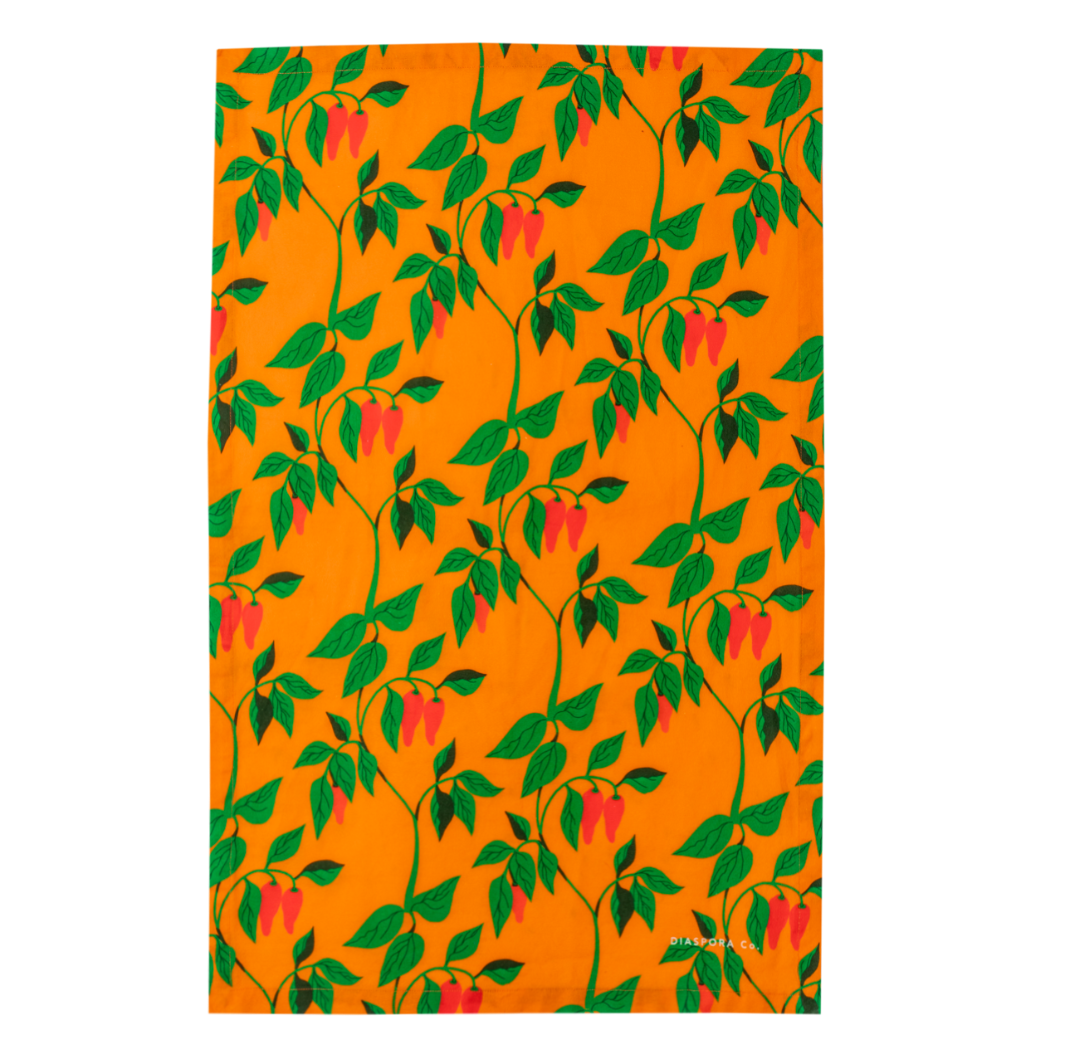 Orange Towel of the Spicy Dish Towel Trio | Diaspora Co. | Aprons & Linens @ Spice Craze®