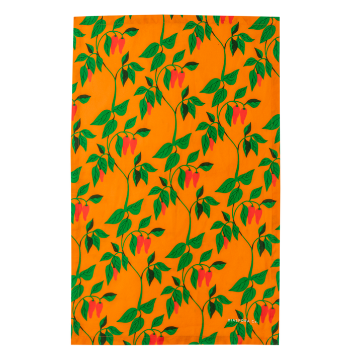 Orange Towel of the Spicy Dish Towel Trio | Diaspora Co. | Aprons & Linens @ Spice Craze®