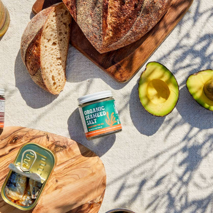 Organic Seaweed Salt with Bread, Sardines, and Avocado | Daybreak Seaweed | Umami Coast @ Spice Craze®