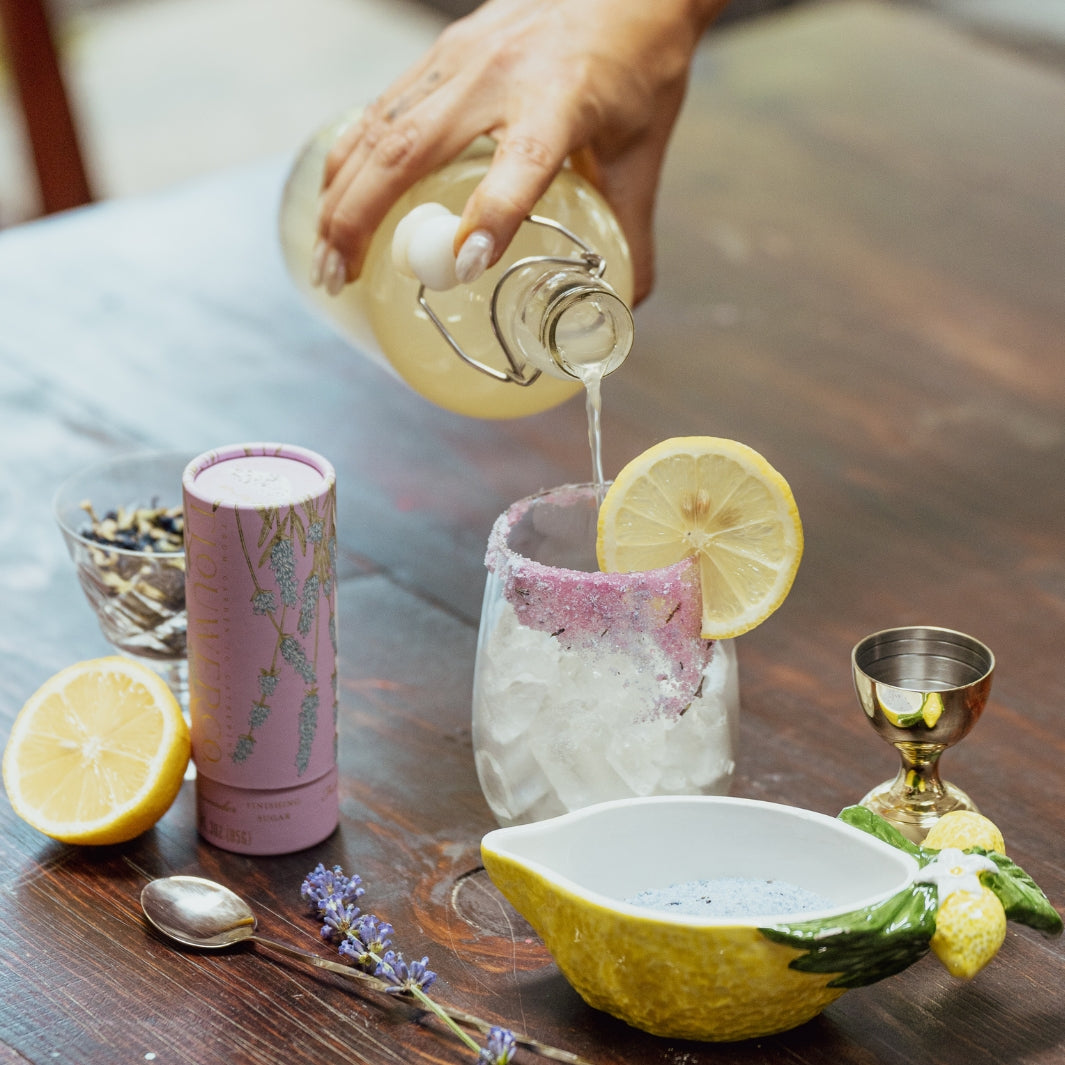 French Lavender Finishing Sugar Rimming a Cocktail Glass | Flouwer Co.® | The Sweeter Side @ Spice Craze®