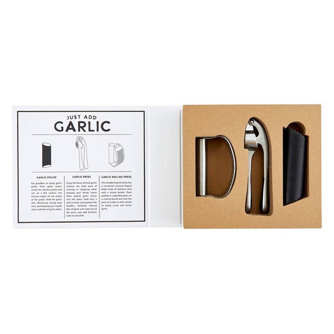 Inside of the Garlic Lover Book Box - For the Love of Garlic | Santa Barbara Design Studio™ | Prepping & Cooking @ Spice Craze®
