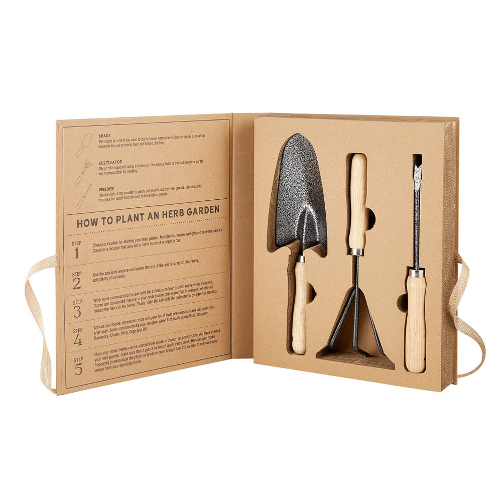 Inside of the You Grow Girl - Garden Tools Book Box Showing the Three Tools | Santa Barbara Design Studio™ | Camping & Garden @ Spice Craze®
