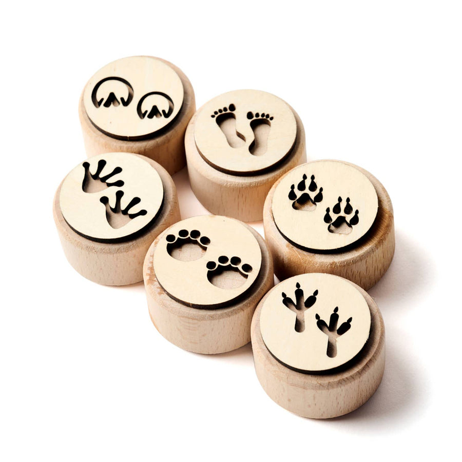 Six Different Wooden Dough Stamps of Animal Tracks | Elseware® Unplug | Tiny Tastemakers @ Spice Craze®