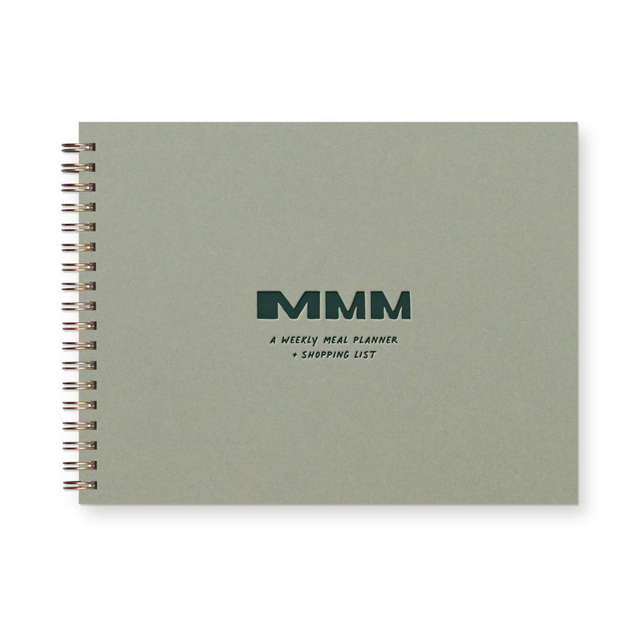 Weekly MMM Meal Planner - Sage Green Cover with Dark Green Ink | Ruff House Print Shop | Keeping It Pretty @ Spice Craze®