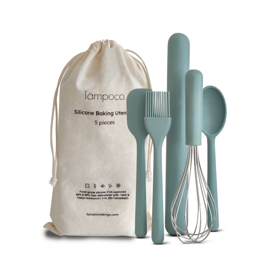 5-Piece Turquoise-Colored Kid's Baking Set | Tämpoco Design | Tiny Tastemakers @ Spice Craze®