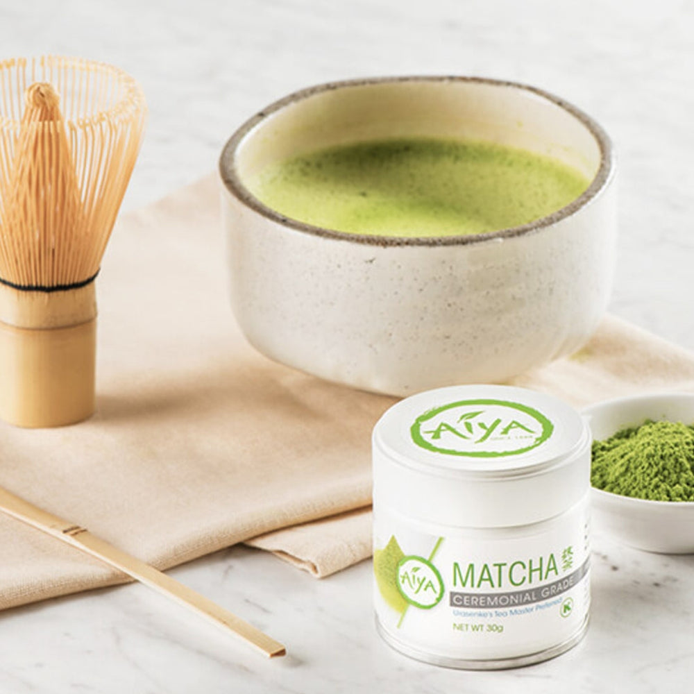 White Matcha Bowl in the Setting of a Traditional Japanese Tea Ritual | Aiya America, Inc. | Matcha, Chai, & Teas @ Spice Craze®