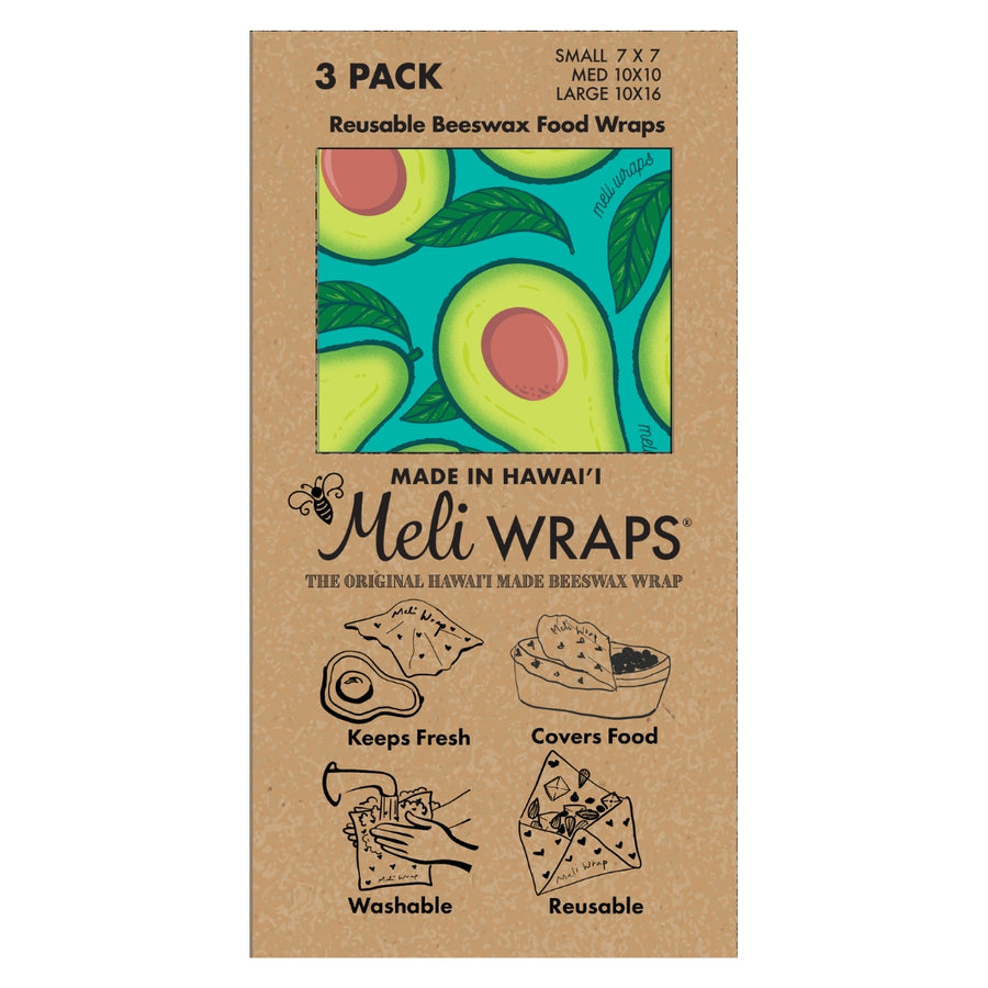 Set of Three Beeswax Wraps in Avocado Print | Meli Wraps® | Keeping It Pretty @ Spice Craze®