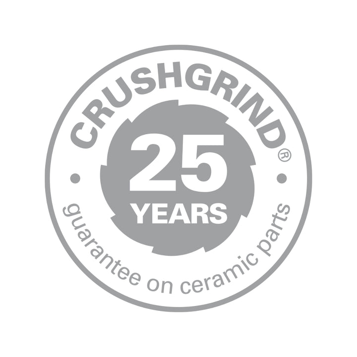 CrushGrind® 25-Year Ceramic Part Guaranty
