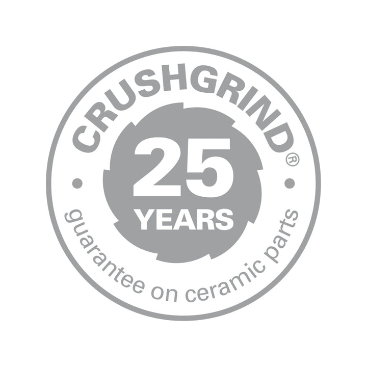 CrushGrind® 25-Year Ceramic Part Guaranty