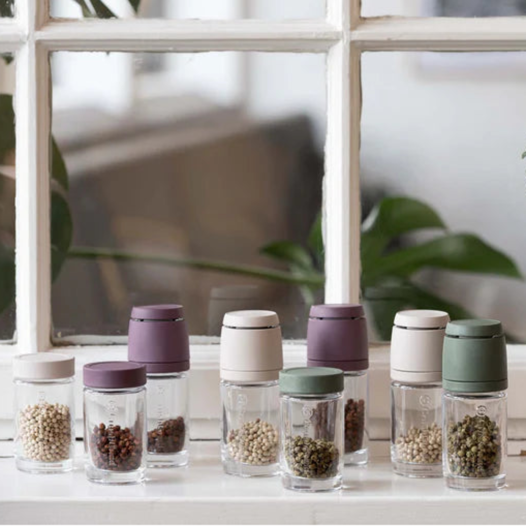 Vaasa Spice Grinders and Jars in Three Colors | CrushGrind® Denmark | Mills & Grinders @ Spice Craze®