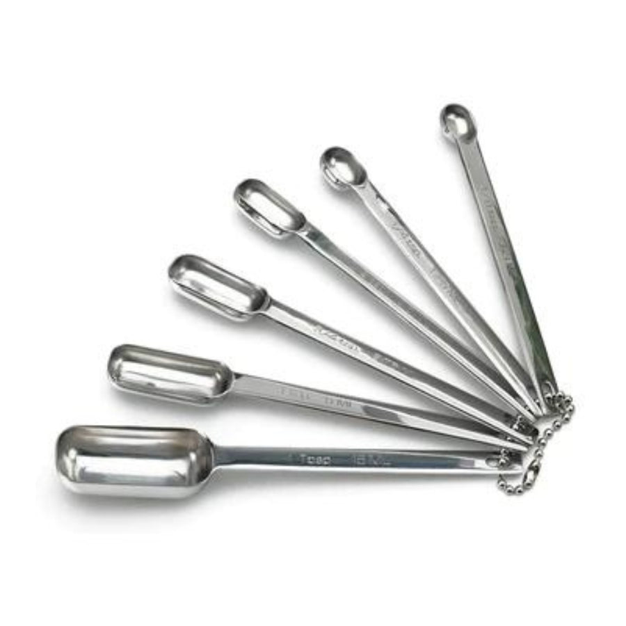 Set of Six Stainless Steel Spice Measuring Spoons for Getting into All of Your Narrow Spice Jars | RSVP International | Measuring & Mixing @ Spice Craze®