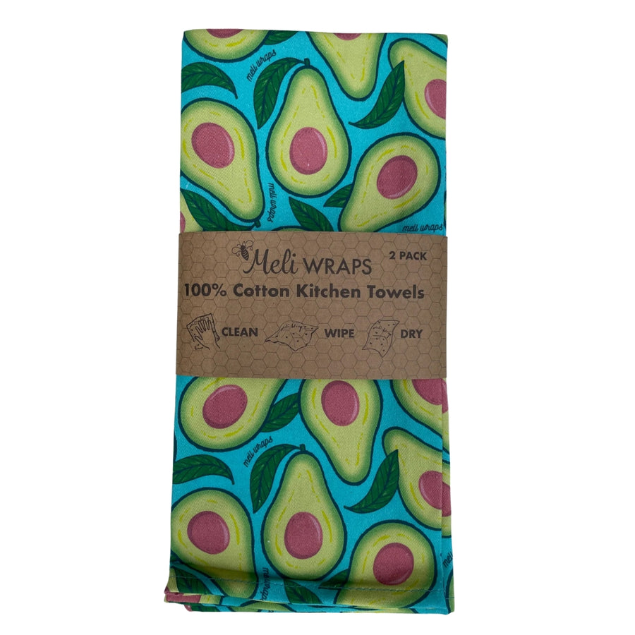 Set of Two Avocado Print Dish Towels | Meli Wraps® | Aprons & Linens @ Spice Craze®