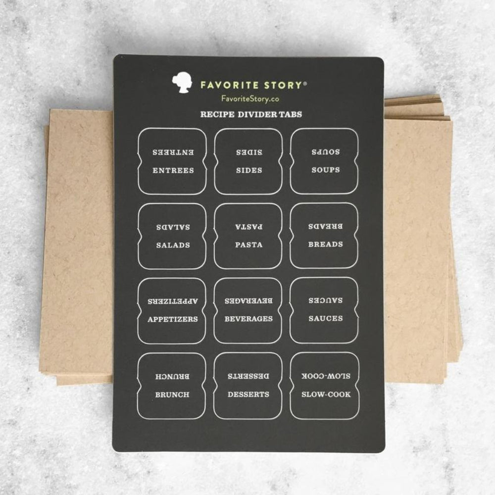 Kraft Recipe Dividers with Black Tabbed Labels | Favorite Story® | Keeping It Pretty @ Spice Craze®