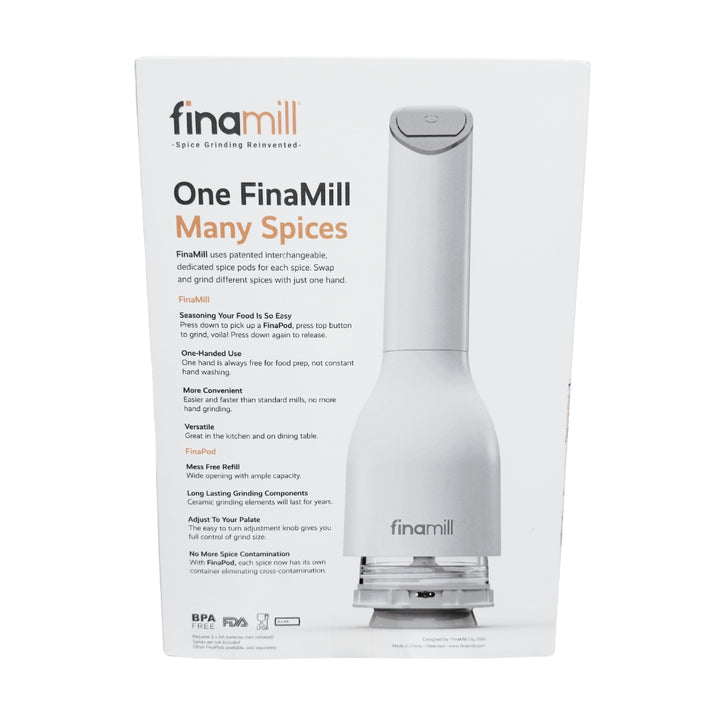 FinaMill® Classic Set - One Grinder and Two Pods - Back of Box | FinaMill® | Mills & Grinders @ Spice Craze®