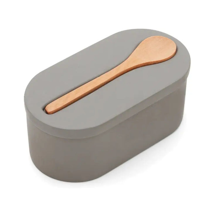 Gray Double Cement Salt Cellar with Wooden Spoon | Fox Run Brands™ | Keeping It Pretty @ Spice Craze®