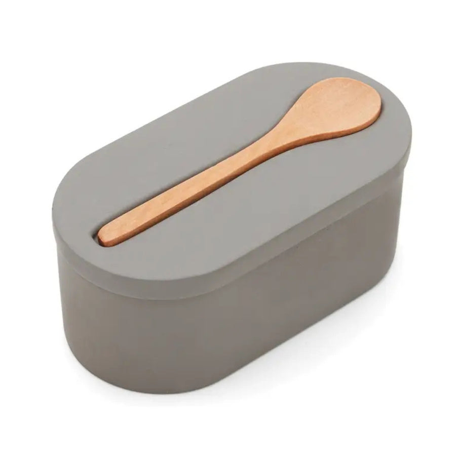 Gray Double Cement Salt Cellar with Wooden Spoon | Fox Run Brands™ | Keeping It Pretty @ Spice Craze®