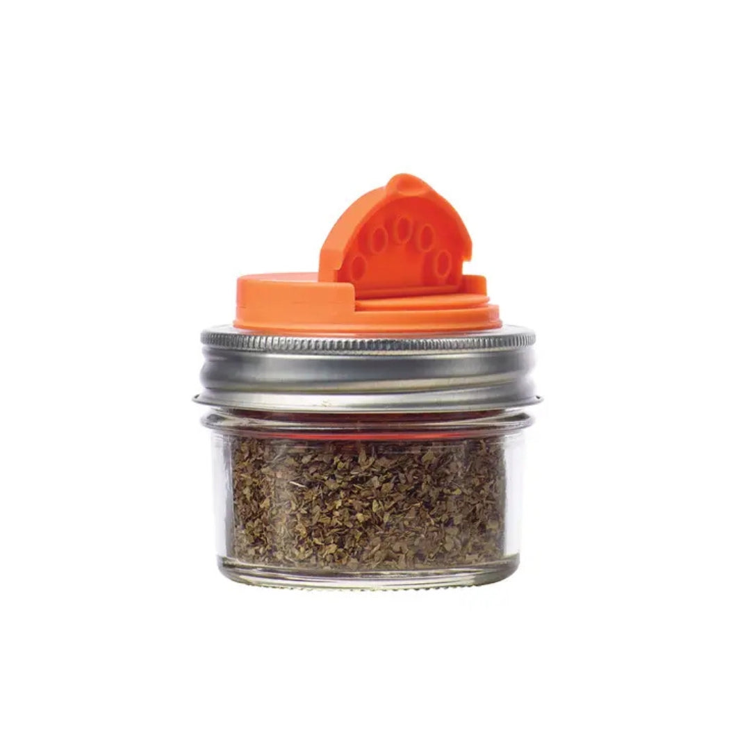 Orange Jarware™ Spice Lid on a Jar of Herbs | Fox Run Brands™ | Keeping It Pretty @ Spice Craze®