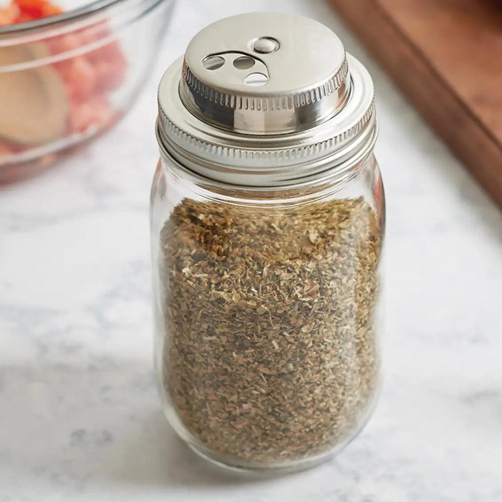Stainless Steel Jarware™ Spice Lid on a Mason Jar | Fox Run Brands™ | Keeping It Pretty @ Spice Craze®