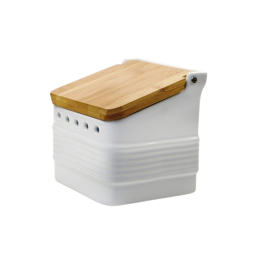 White Stoneware Garlic Keeper | RSVP International | Keeping It Pretty @ Spice Craze®