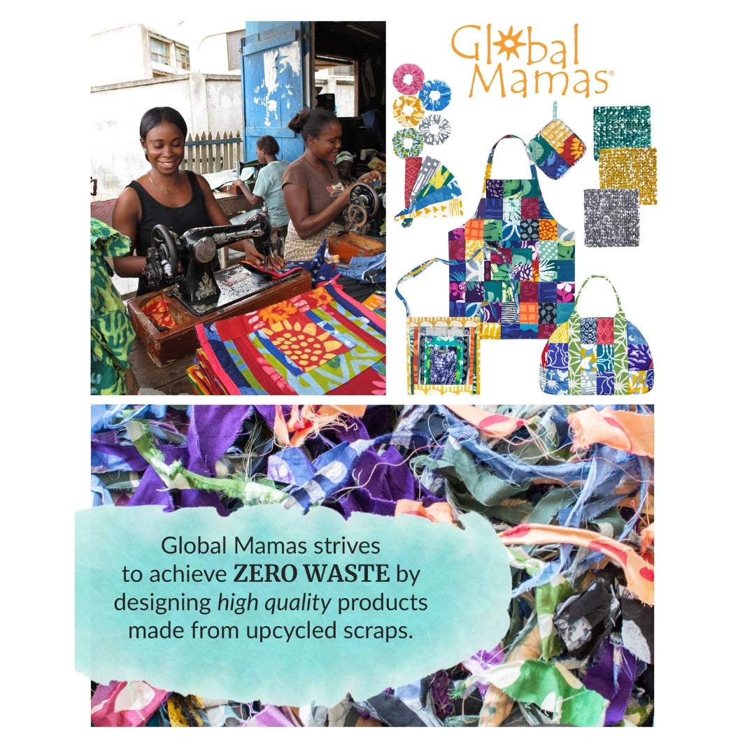Zero Waste Explanation for 100% Organic Cotton Reversible Patchwork Apron | Global Mamas® | Aprons & Linens @ Spice Craze®
