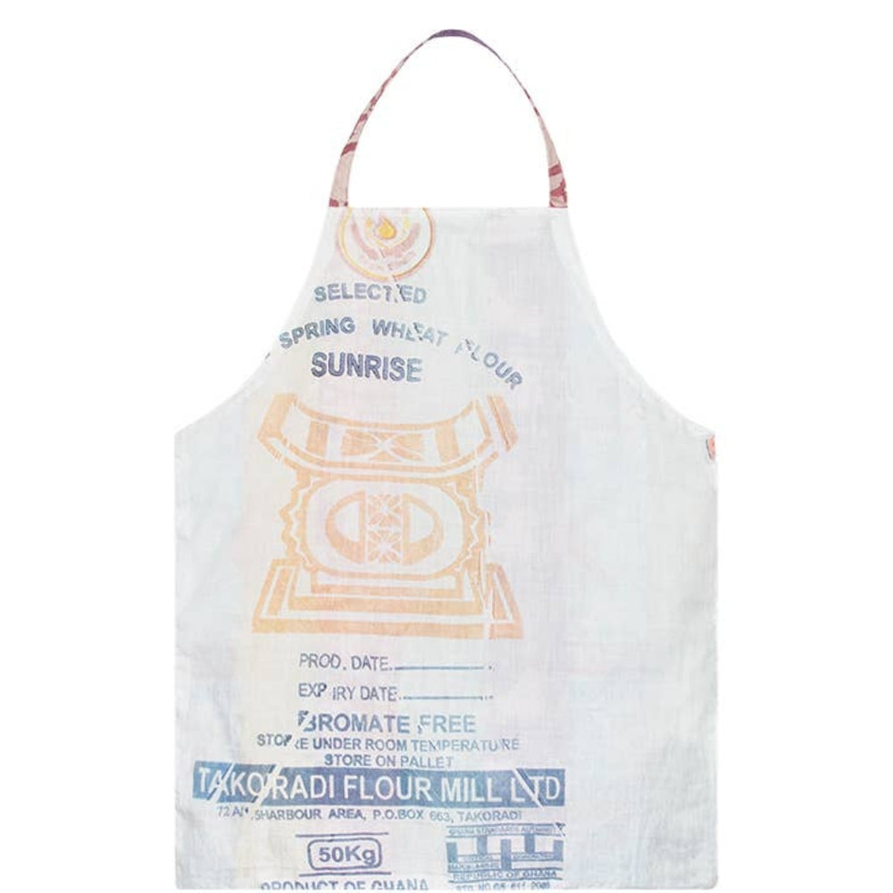 Reversible 100% Organic Cotton Flour Sack Back of Patchwork Apron | Global Mamas® | Aprons & Linens @ Spice Craze®