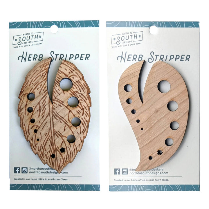 Classic Leaf and Modern Solid Cherry Herb Strippers | North To South Designs | Grate, Strip, & Zest @ Spice Craze®