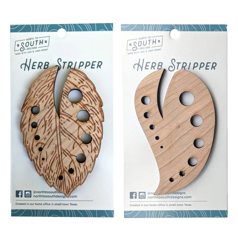 Classic Leaf and Modern Solid Cherry Herb Strippers | North To South Designs | Grate, Strip, & Zest @ Spice Craze®