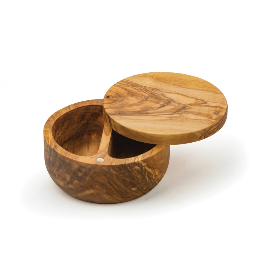 Olive Wood Swivel Top Salt Box | RSVP International | Keeping It Pretty @ Spice Craze®