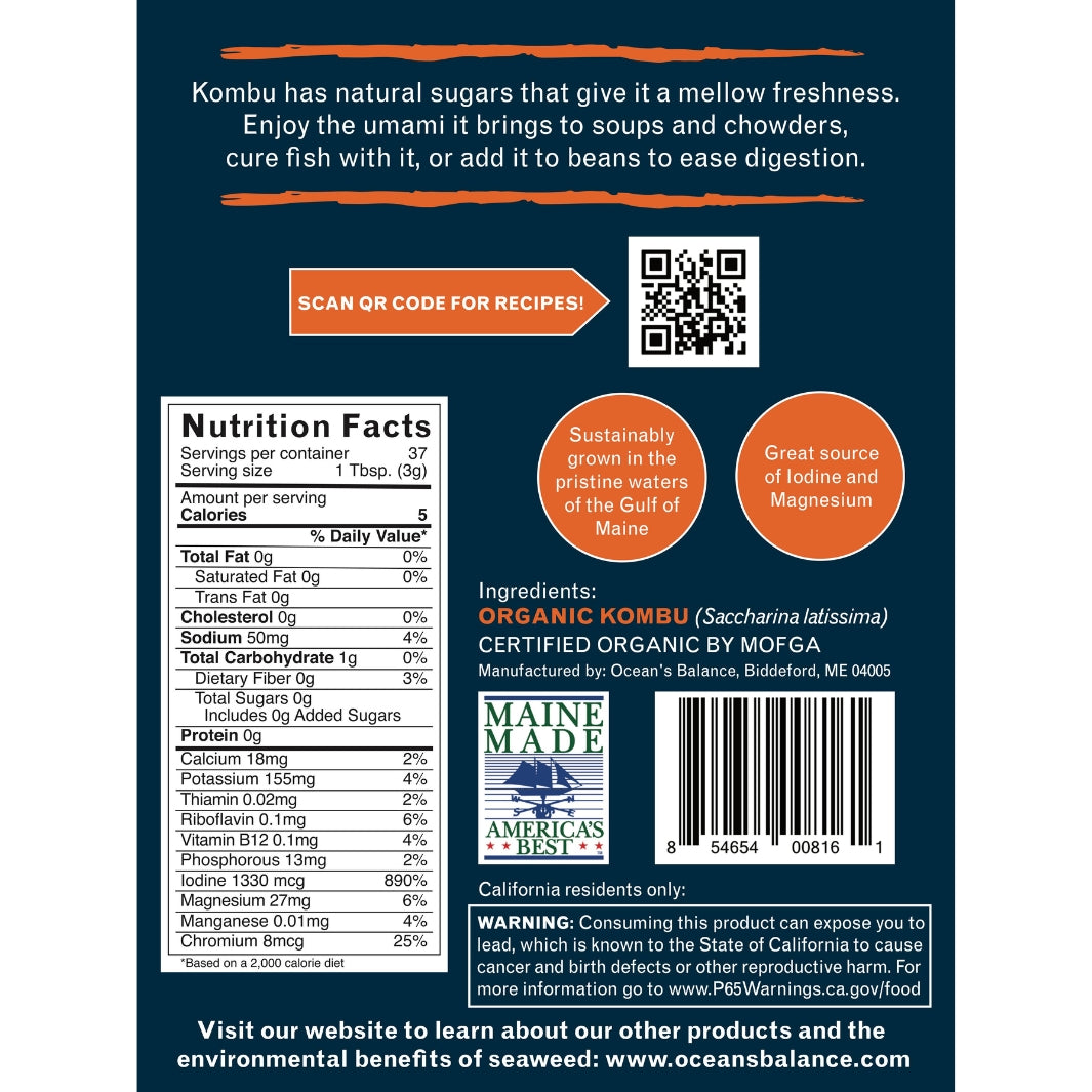 Organic Kombu Flakes | Ocean's Balance | Umami Coast @ Spice Craze®