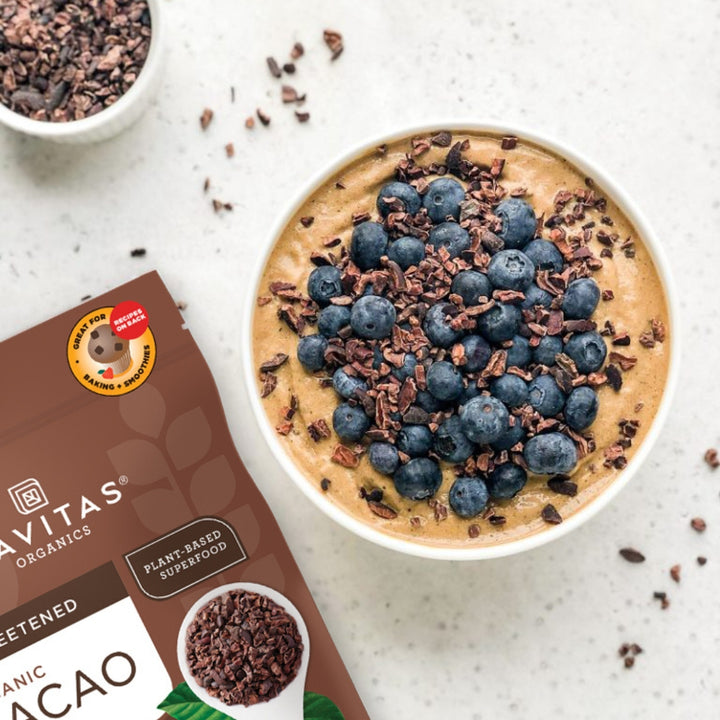 Organic Cacao Nibs in a Smoothie with Blueberries | Navitas® Organics | The Sweeter Side @ Spice Craze