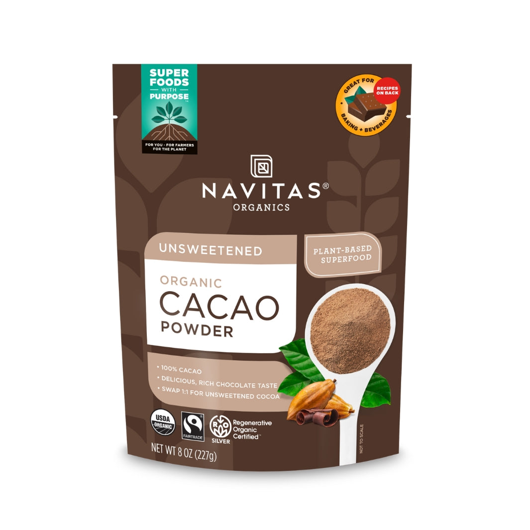 Organic Cacao Powder | Front of Pouch | Navitas® Organics | The Sweeter Side @ Spice Craze®