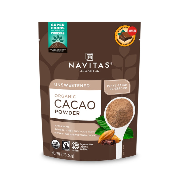 Organic Cacao Powder | Front of Pouch | Navitas® Organics | The Sweeter Side @ Spice Craze®