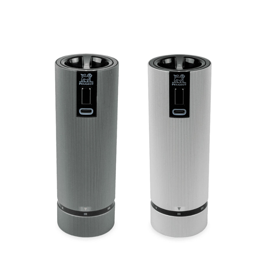 Line Electric Salt & Pepper Duo in Carbon and Aluminum | Peugeot Saveurs | Mills & Grinders @ Spice Craze®