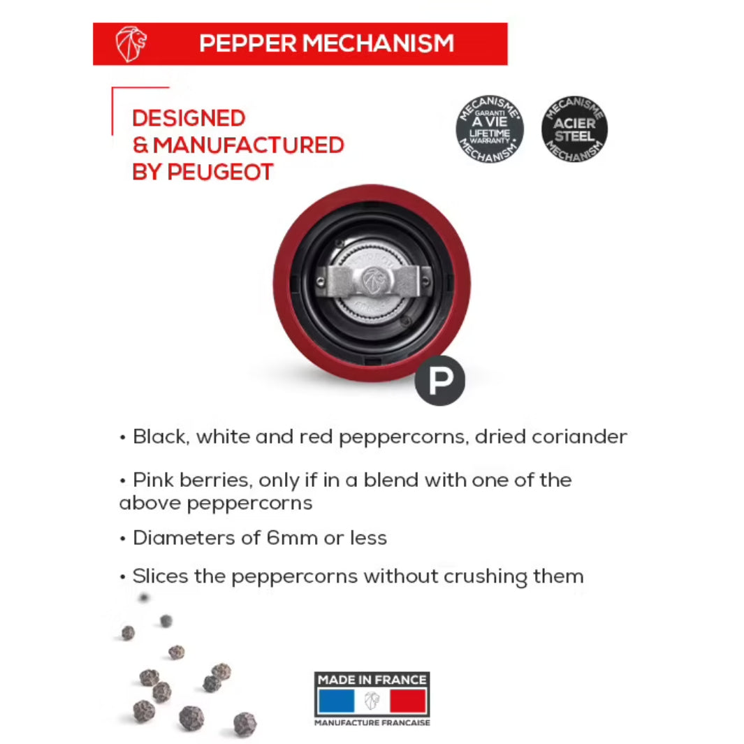 Pepper Mechanism Details for Line Electric Salt & Pepper Duo in Carbon and Aluminum | Peugeot Saveurs | Mills & Grinders @ Spice Craze®