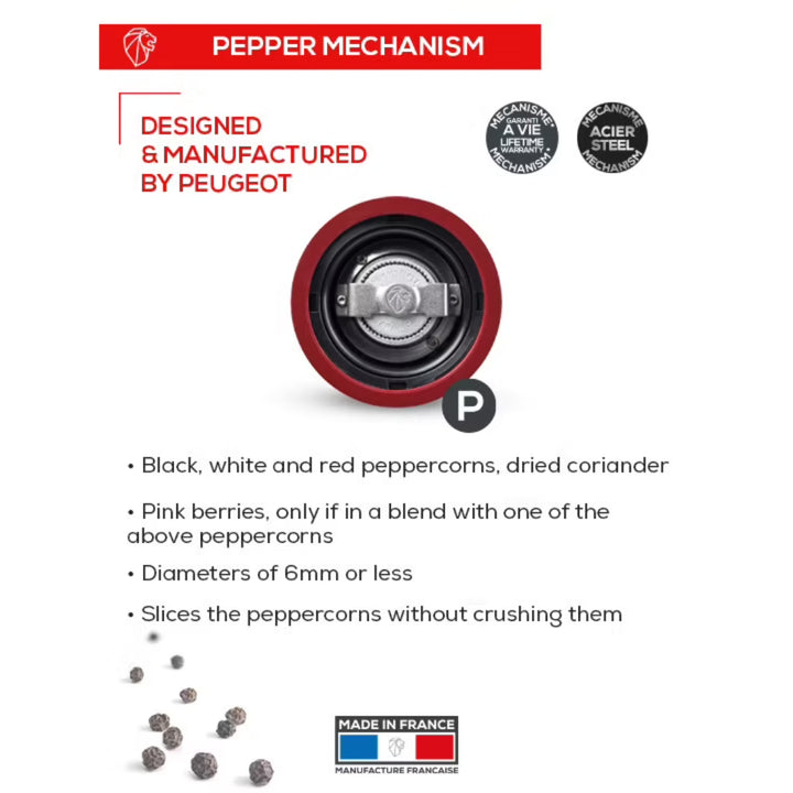 Pepper Mechanism Details for Line Electric Salt & Pepper Duo in Carbon and Aluminum | Peugeot Saveurs | Mills & Grinders @ Spice Craze®