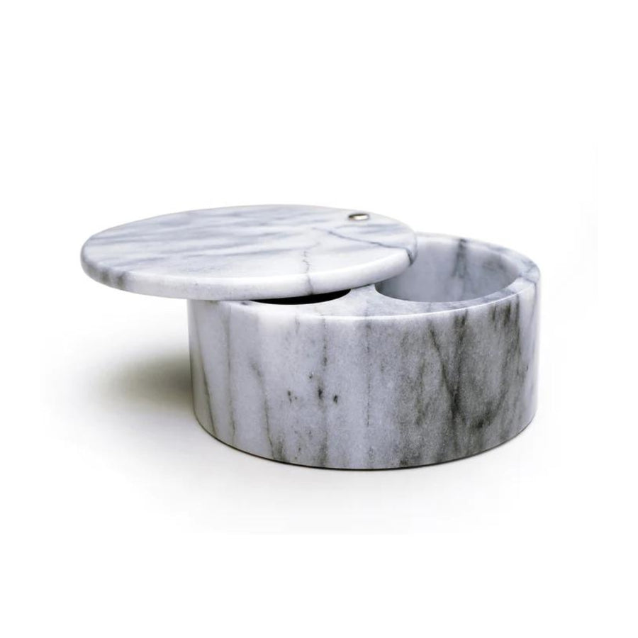 White Marble Swivel Top Salt Box | RSVP International | Keeping It Pretty @ Spice Craze®