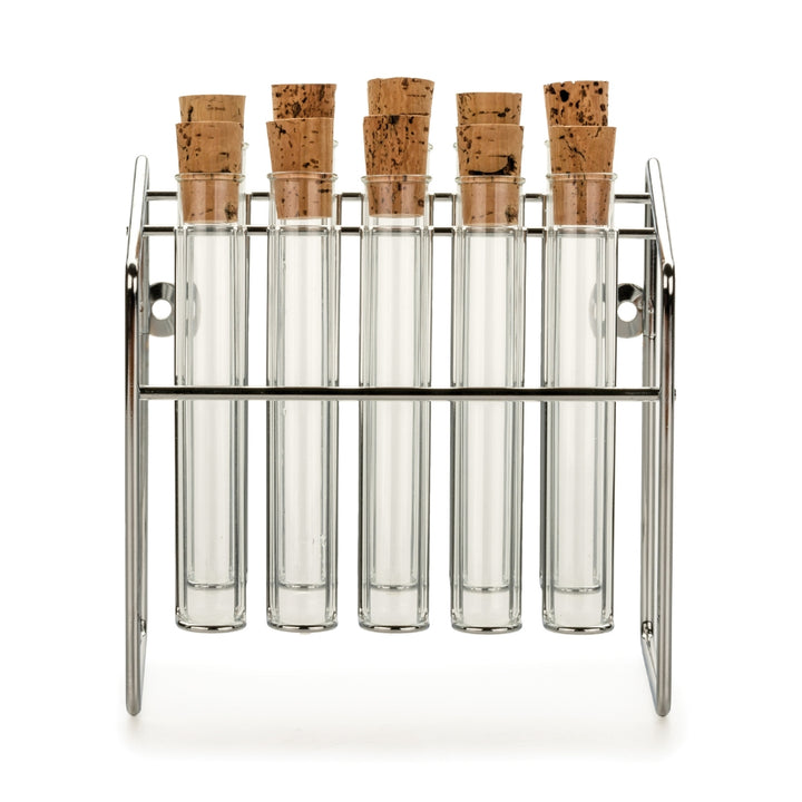 Glass Tube Spice Set | Set of 10 Clear Glass Tubes with Cork Stoppers | RSVP International | Keeping It Pretty @ Spice Craze®